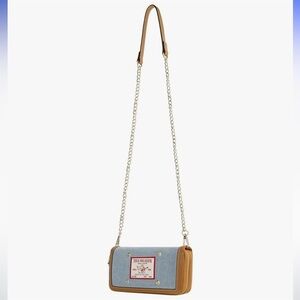 NWT True Religion Denim Zip Around Wallet with Chain Strap